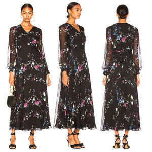 Equipment x Tabitha Simmons NWT 100% Silk Floral-Print-Chiffon‎ Maxi Dress Small